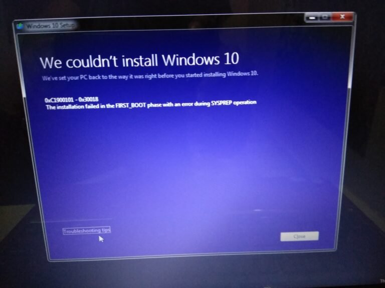 Installation Errors in the First Boot Phase