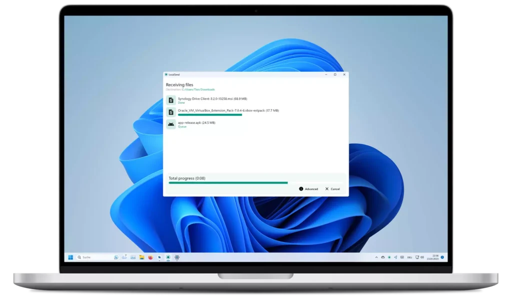 LocalSend free Windows software interface for private file transfers
