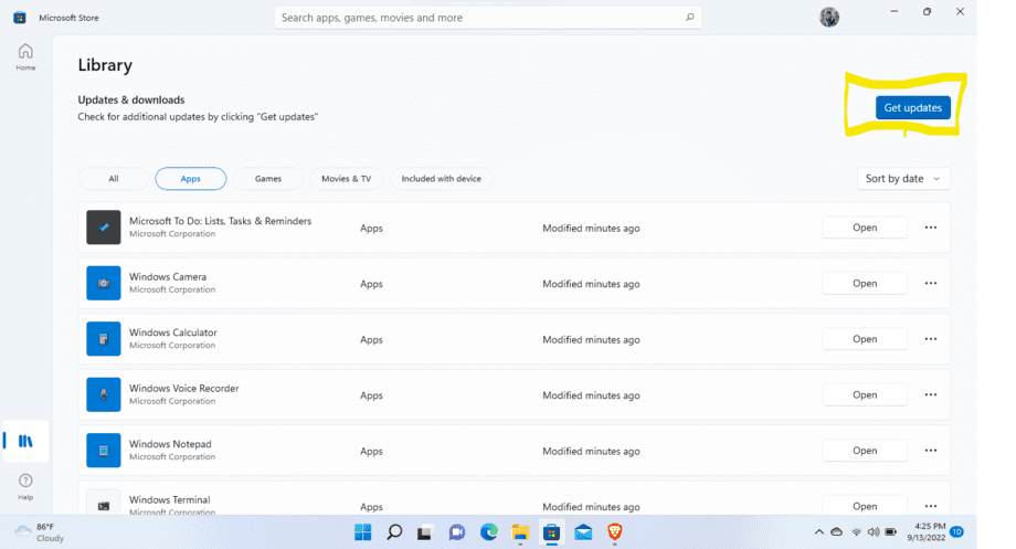 pending download in Microsoft App Store