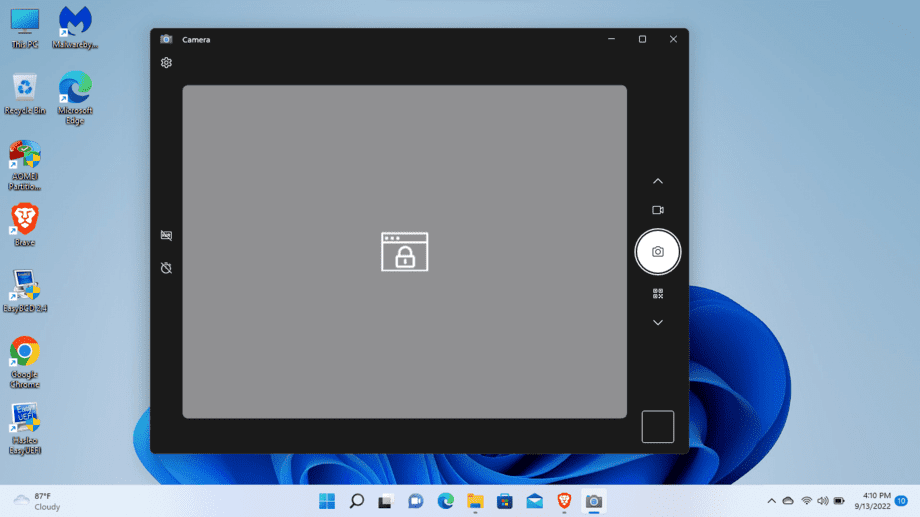 Lenovo Ideapad camera showing black screen