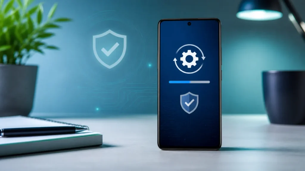 Android security patch level update protecting a smartphone