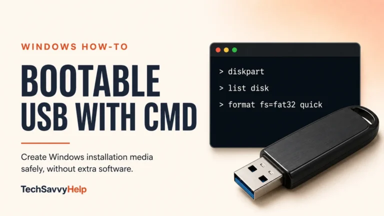 Bootable USB with CMD using DiskPart and FAT32 for Windows installation media