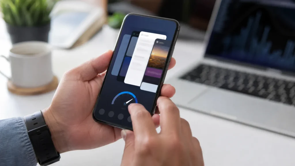clear background apps speed up phone Clear background apps and unused processes to speed up a mobile device