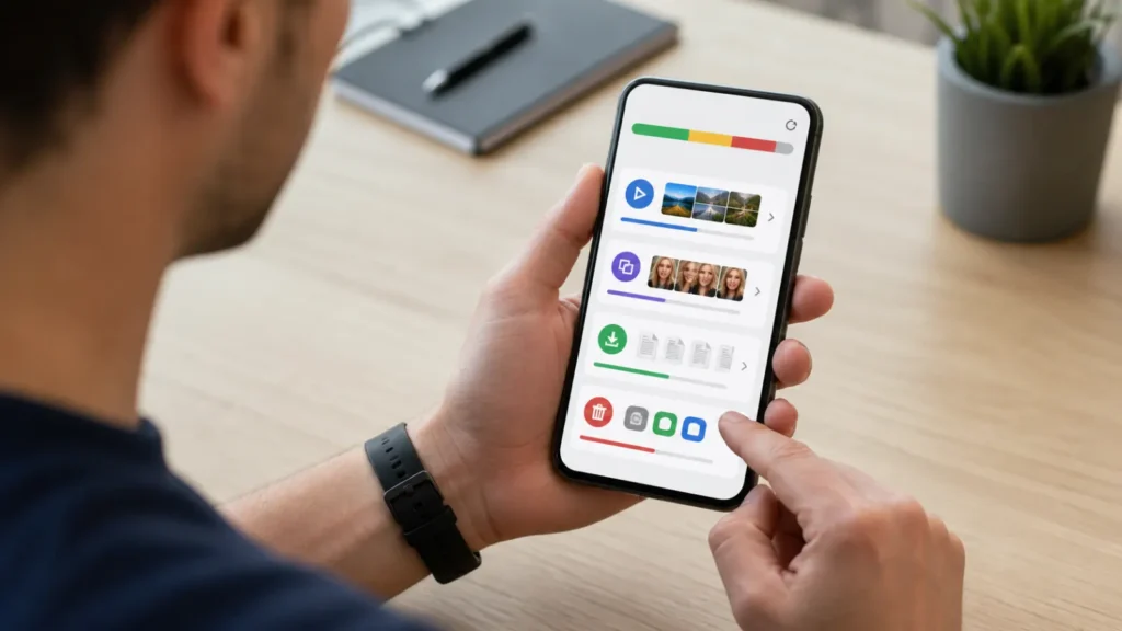 free mobile storage large files duplicates Free mobile storage by removing large files duplicate photos downloads and unused apps
