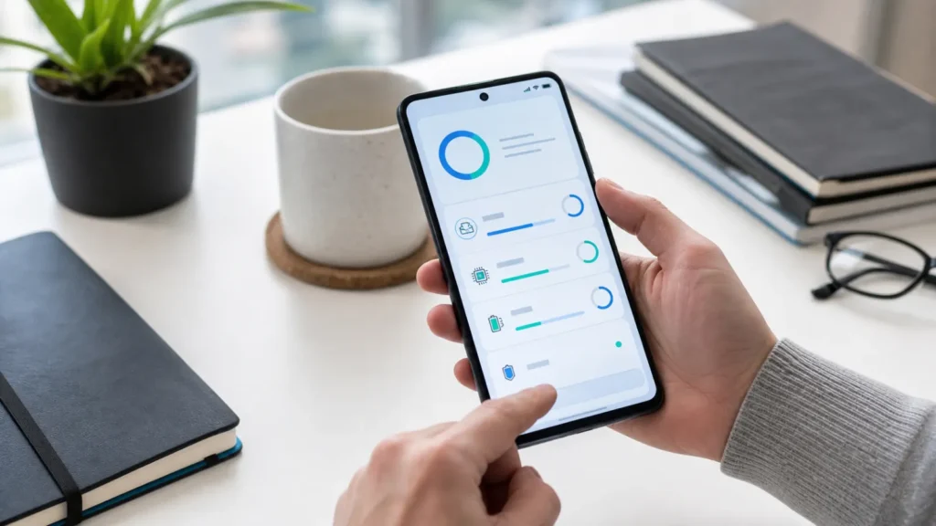 optimize mobile device performance dashboard Optimize mobile device performance using storage memory battery and speed settings