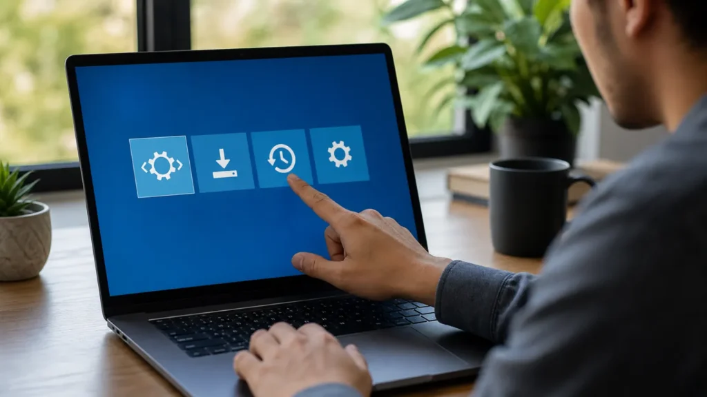 windows recovery safe mode restore Windows recovery options for Safe Mode System Restore and startup repair