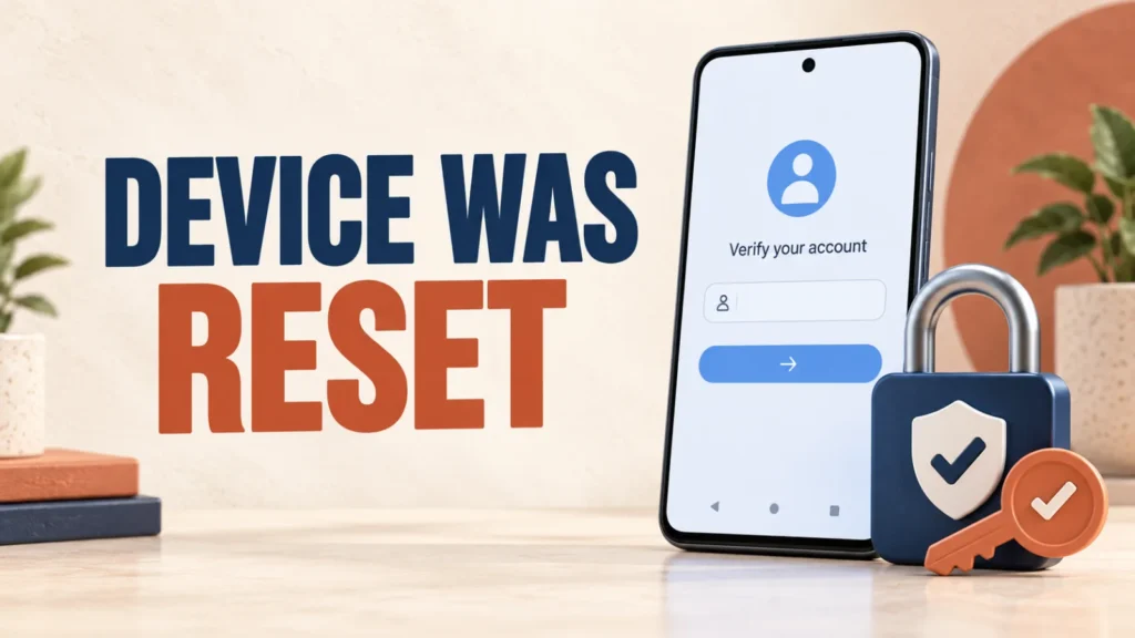 This device was reset Google account verification recovery