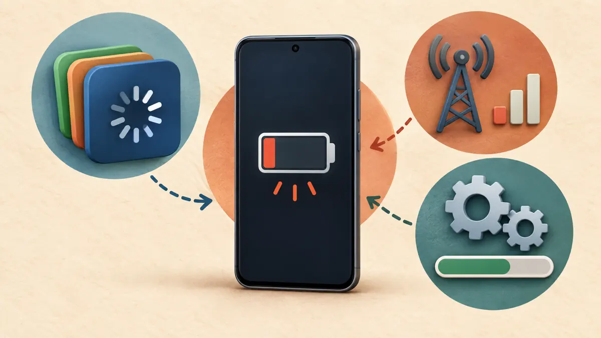 Common causes of Galaxy battery drain after a One UI update