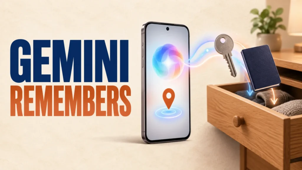 Gemini remembers where a key and passport were stored using Find Hub