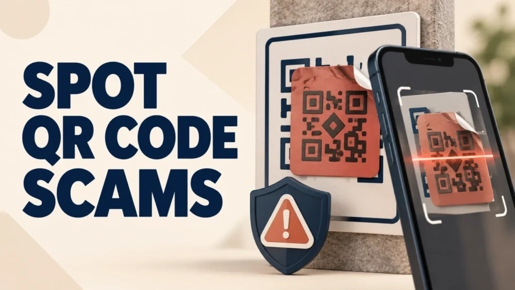 QR code scams using a fake sticker to redirect a phone