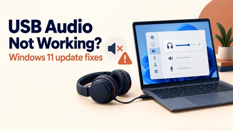 usb audio featured USB audio not working after Windows 11 update, with headset and sound settings