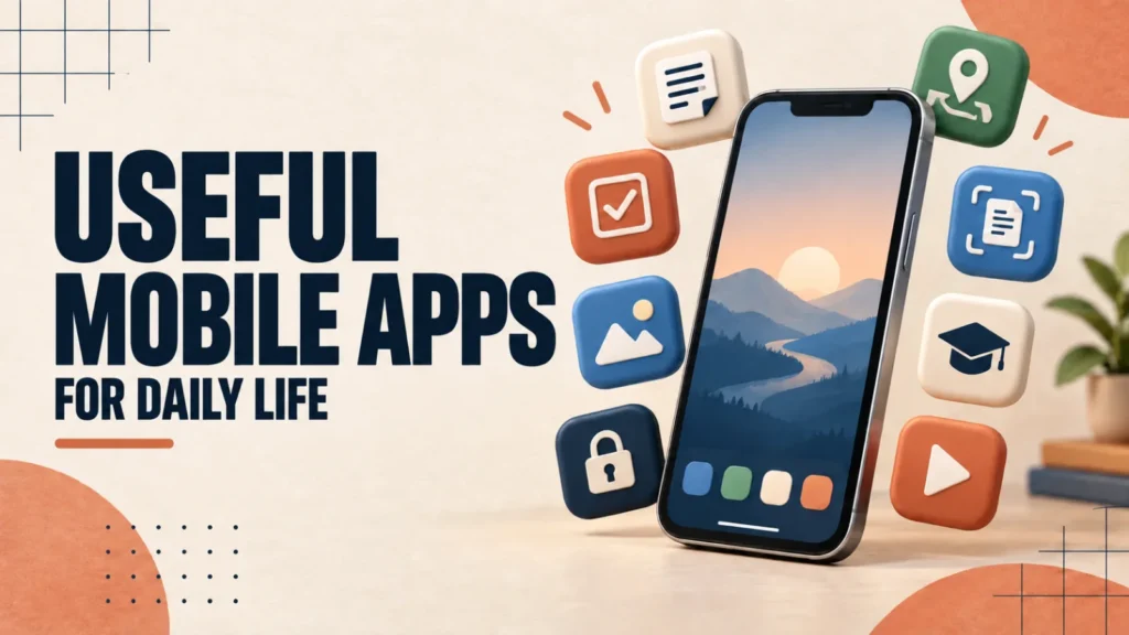 Useful mobile apps for notes, photos, navigation, security, learning, and media