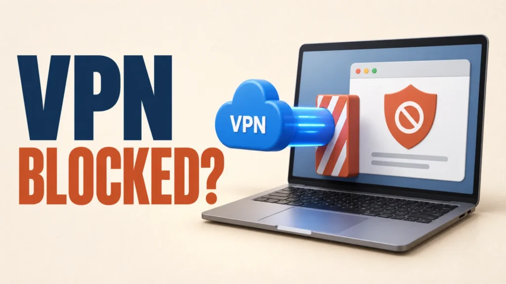 VPN blocked by a website access security screen