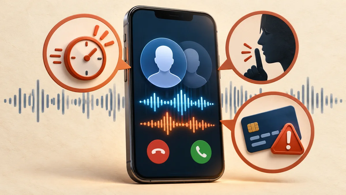 AI voice cloning scam warning signs during a fake family emergency call