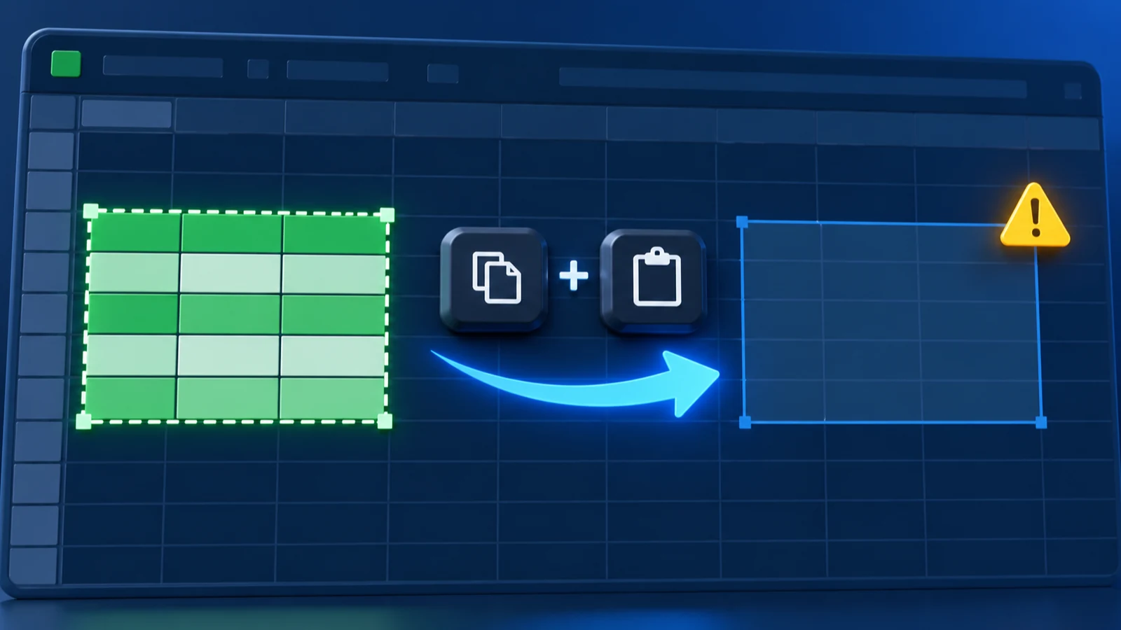excel silent paste failure Excel source cells remain selected while the paste destination stays empty