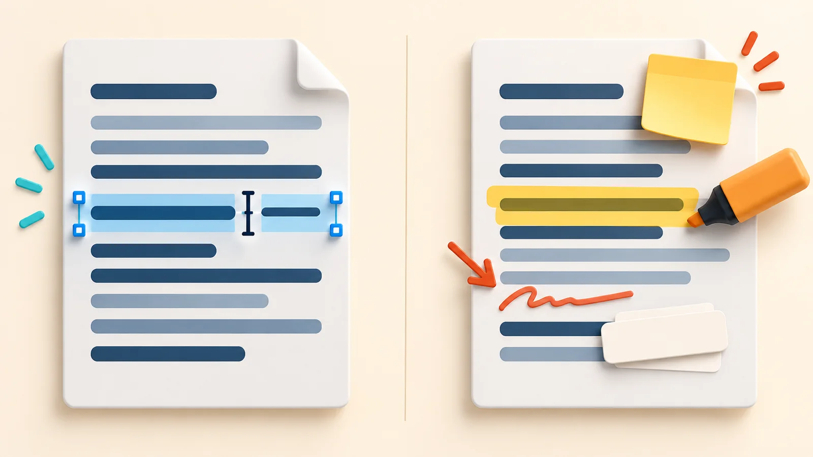 Editing existing PDF text compared with annotation and overlay tools