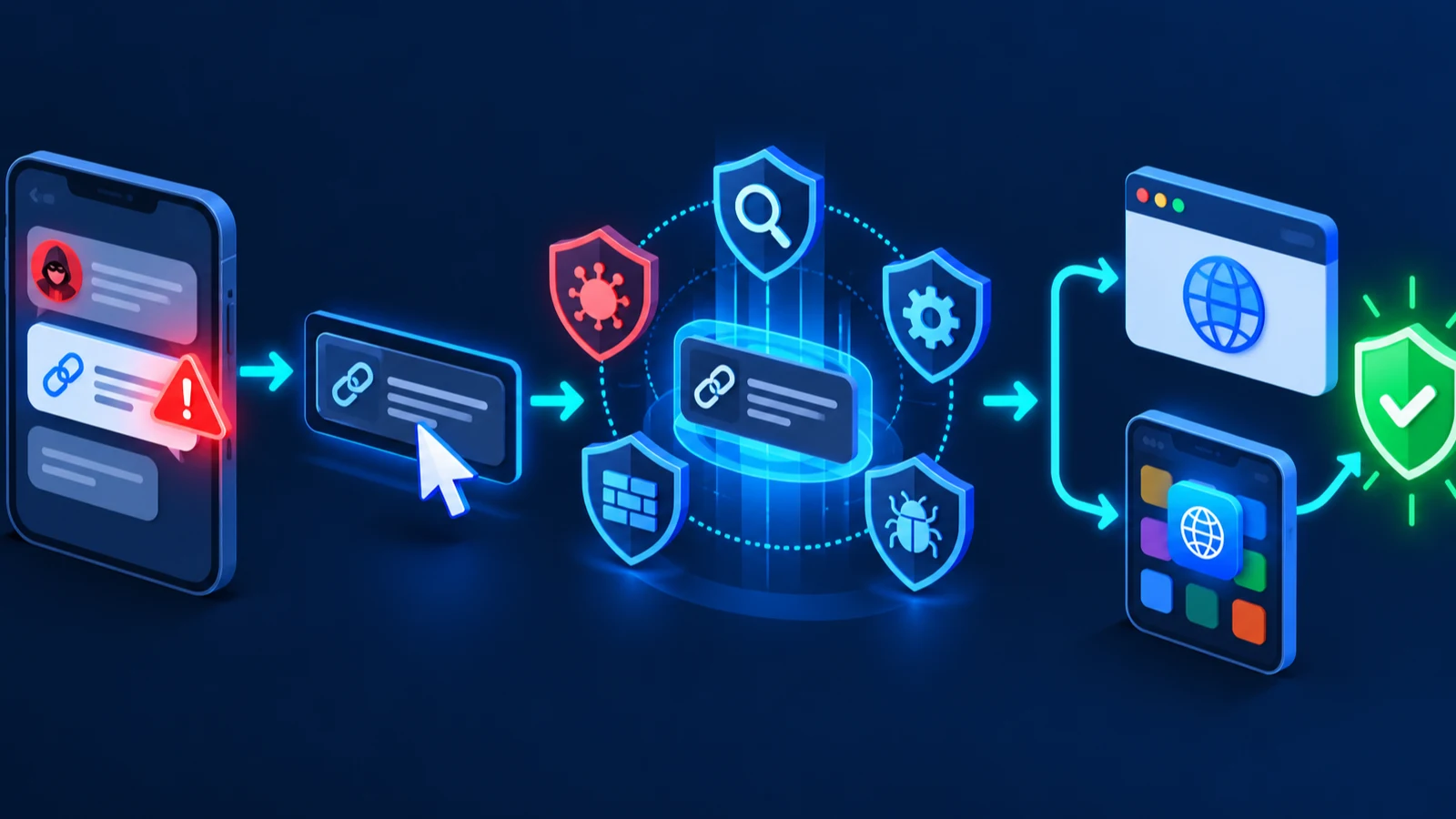 Check if a link is safe by previewing scanning and independently verifying it