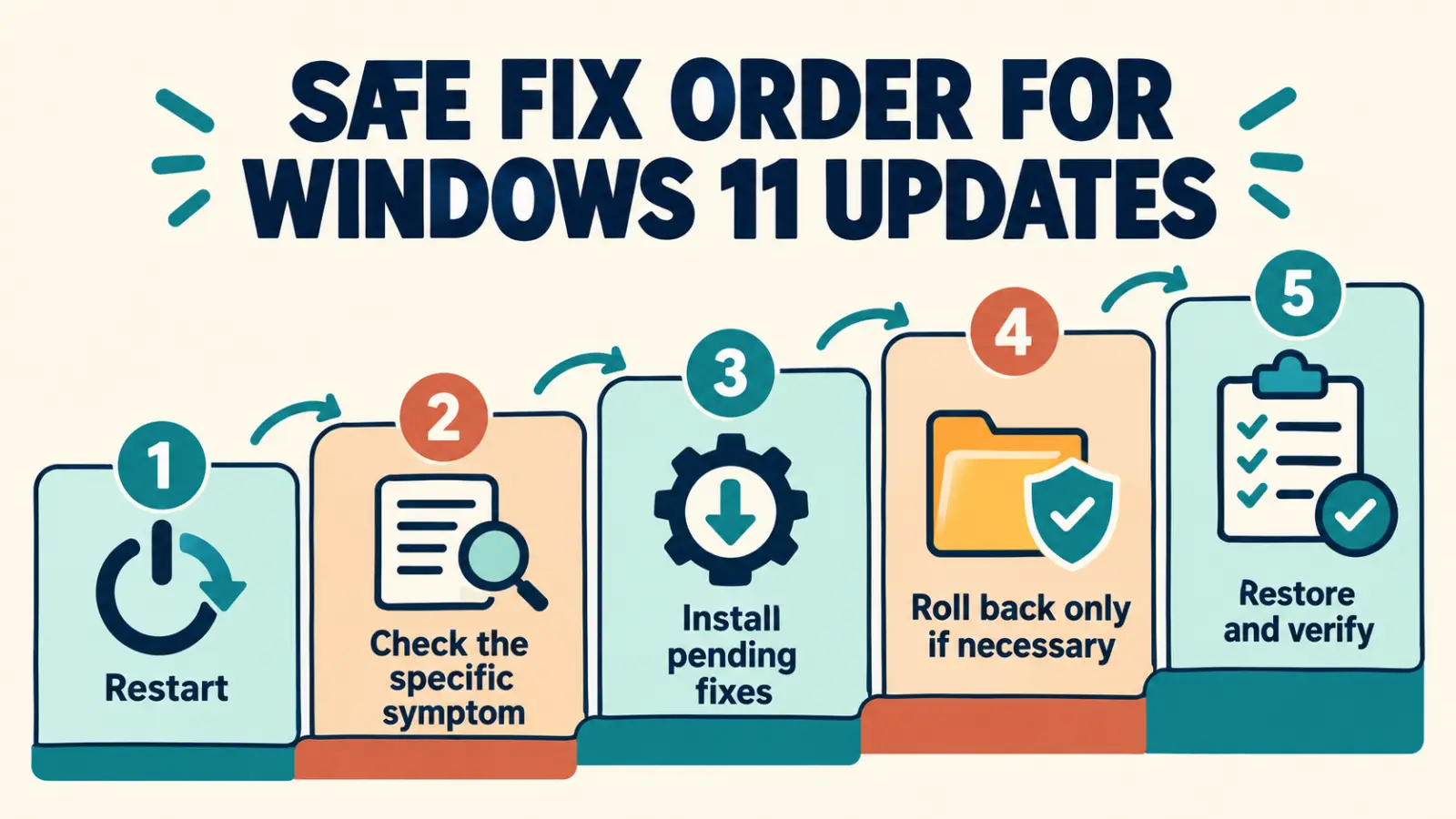 safe windows update fix order inline Safe fix order for Windows 11 update problems