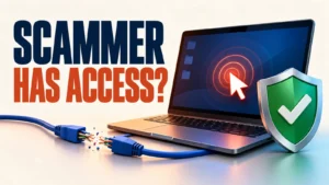 scammer remote access featured Urgent steps when a scammer has remote access to a computer